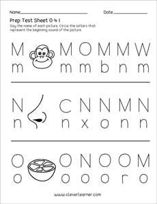 Uppercase letter printable test sheets for preschool moms