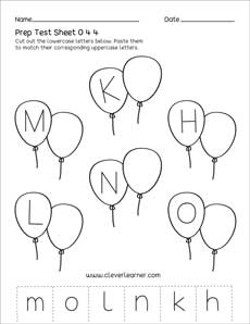 Free Kindergarten uppercase and lowercase letter activity worksheets for children