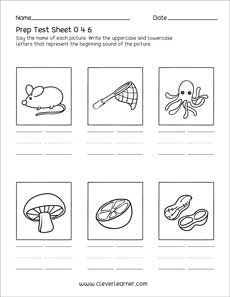 Free lower-case picture and letter activity sheet for homeschool