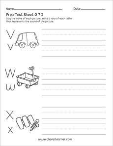 Uppercase letter printable test sheets for preschool moms