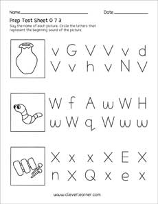 English Letters Downloadable test sheets for children