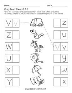 Free lower-case picture and letter activity sheet for homeschool