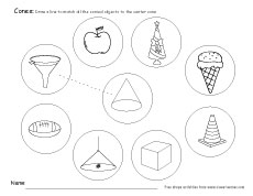 Kindergarten 3-Dimensional Cone Shapes and Forms Printables