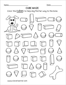 Cube Easy 3D Shape activities for preschoolers