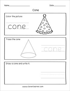 Free Preschool 3-D Cone Shape and Form Activities