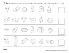 Free Three Dimension Shape Worksheets for kindergarteners
