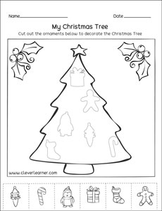 Christmas Tree COloring Activity For Kids