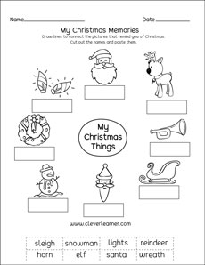 Simple Xmas Card Coloring Activity for Preschool Children