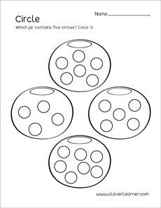 Count the circles preK activity printables for kids