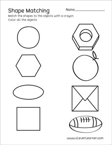 Free circle shape matching activity sheets for kids