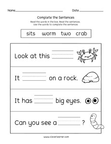 Fun sentence builder activity for early readers