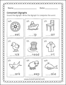 Free preschool consonant digraphs