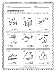 Free preschool consonant digraphs