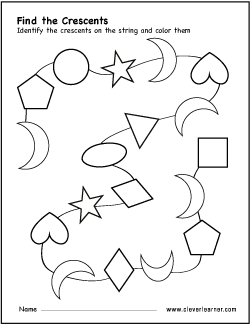 Printable Crescent Shape for Preschool Kids