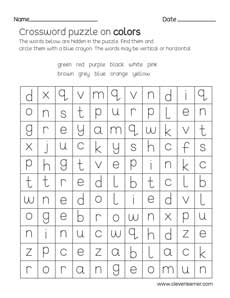 Easy Crossword puzzle activities for first grade children