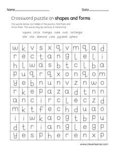 Simple crossword puzzle sheets for children