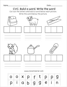 Quality CVC activity printables for homeschool children