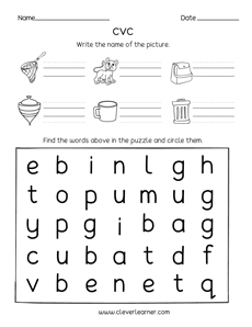 Free CVC Words Worksheet for Kindergarten | By Teachers