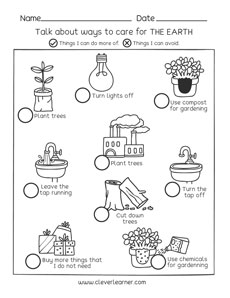 Fun Earth Day Worksheets for homeschool Kids