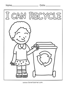 Earth Day Recycling Worksheets for kids