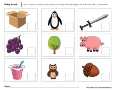 Identifying ending consonants worksheets