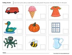 Phonics Prep: Ending Sounds Test sheets