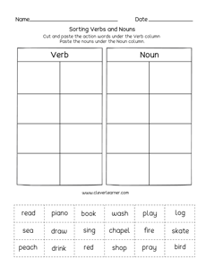 Verb worksheets for homeschool first graders