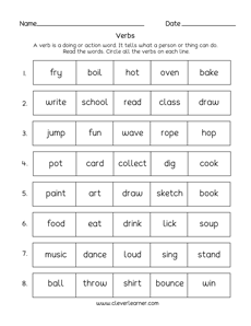 First Grade Worksheets, Verb Worksheets, Verb First Grade Worksheets