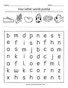 4 Letter Words Scramble Activities for 6 year Olds