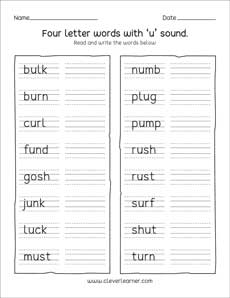 Easy Four-Letter Read And Write Printables For Homeschool Children