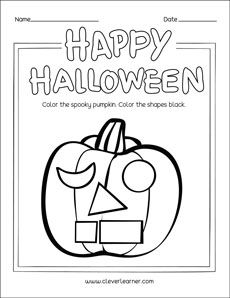 Fun Halloween Coloring Activity for preschool