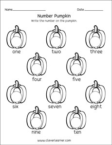 Pumpkin count worksheets for prek kids