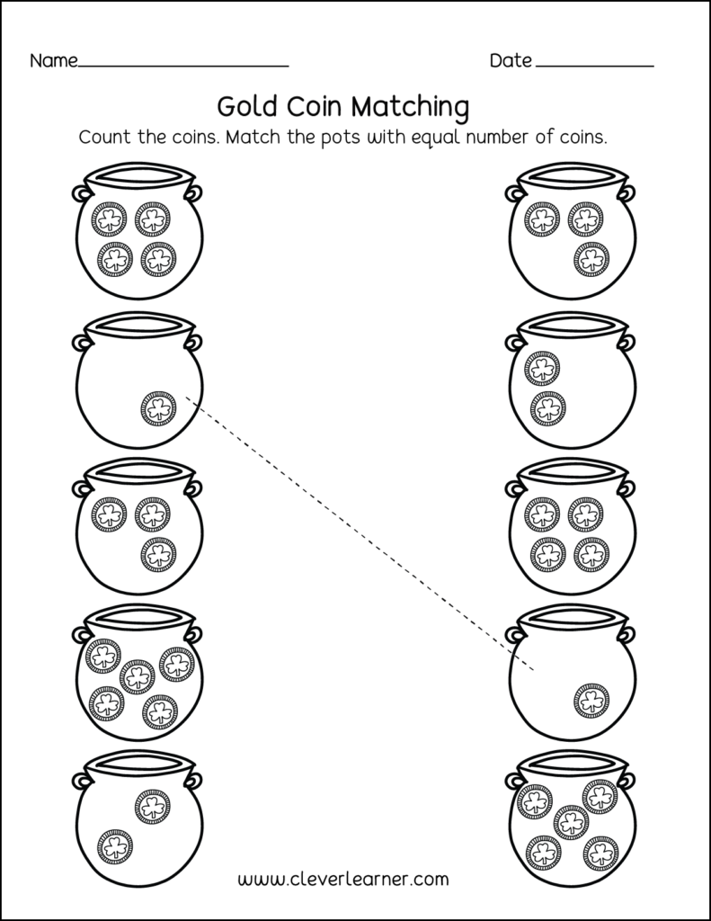 Fun St Patricks Day Coloring Activity for preschool