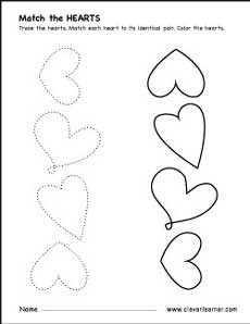 Free Heart Shape Activity Worksheets for Home Learning