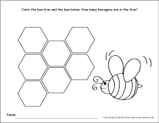 Shape Hexagon Preschool Worksheet