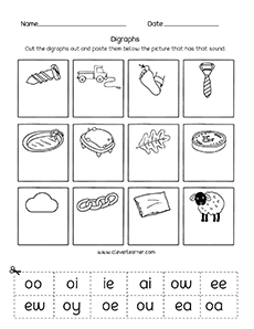 Free Kindergarten vowel digraph activities