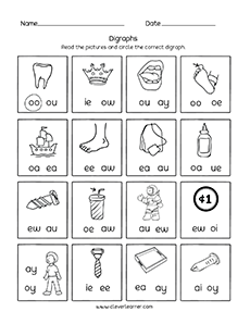 Free Kindergarten vowel digraph activities