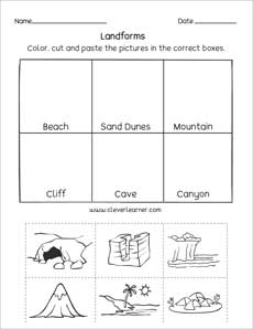 Free landforms for 1st grade kids