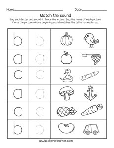 Letter B Sound Activity Worksheet For Preschool Children