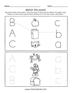 Phonics Letter B Sound Activity With Pictures for Preschool Children