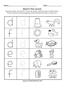PreK Letter D Phonics Worksheets for Homeschool Preschoolers