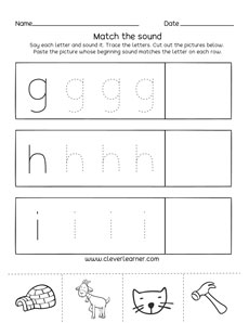PreK Letter G Phonics Worksheets for Homeschool Preschoolers