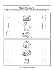 Letter H Sound Activity Worksheet For Preschool Children