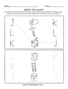 Letter K Sound Activity Worksheet For Preschool Children