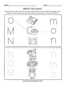 Letter N Sound Activity Worksheet For Preschool Children