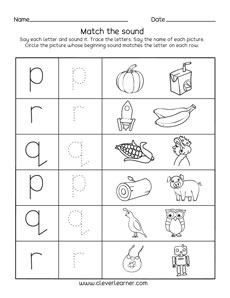 Phonics Letter Q Sound Activity With Pictures for Preschool Children