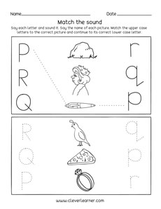 Letter Q Sound Activity Worksheet For Preschool Children