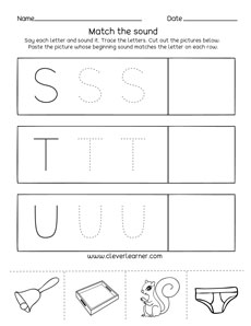 Free Letter U Sounds, Phonics for Kindergarten Learning