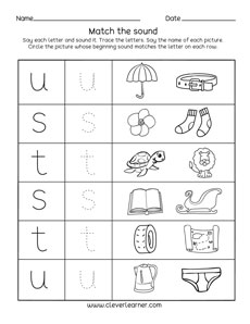 Phonics Letter T Sound Activity With Pictures for Preschool Children