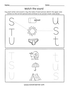 Letter T Sound Activity Worksheet For Preschool Children